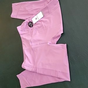 Apana Yoga Lifestyle double waisted leggings with 2 pockets and mesh detail